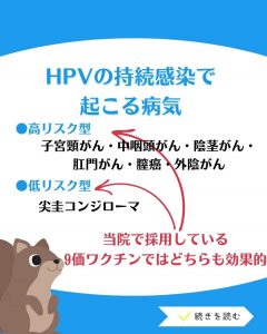 HPVの持続感染で 起こる病気